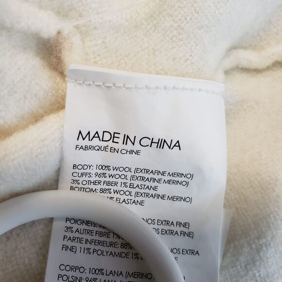 CLUB MONACO women's XXS ivory wool sweater (shrunk) - Picture 4 of 5
